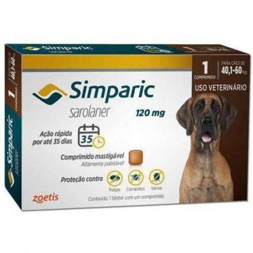 Simparic 120mg 40,1/60kg - 1 ou 3 comprimidos